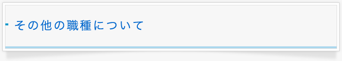 その他の職種について